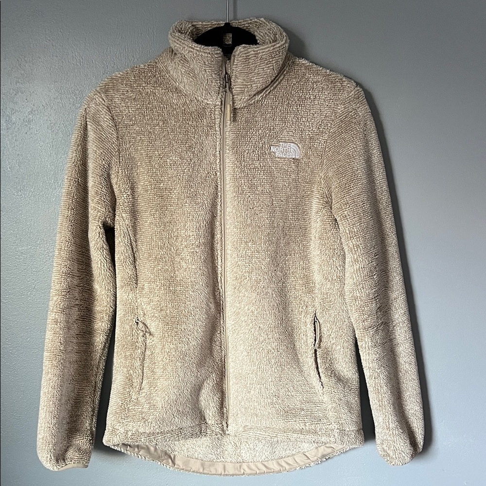 The North Face Osito Women's Jacket Beige Full Zip Fuzzy Medium - Picture 1 of 8